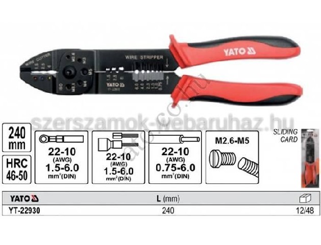 Kliešte odizolovacie a konektorové 240mm YATO  