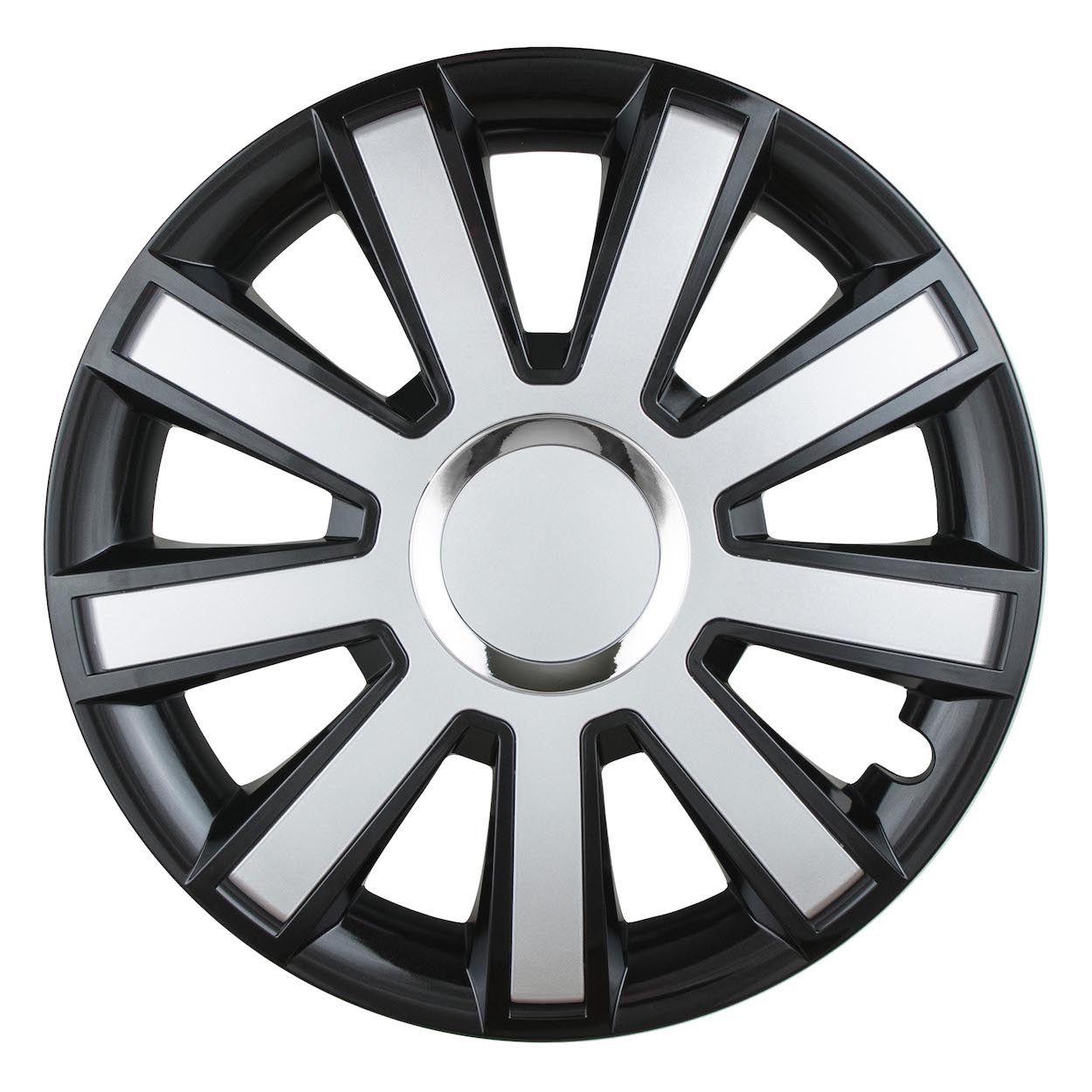 Puklice R14 Flash silver/black 