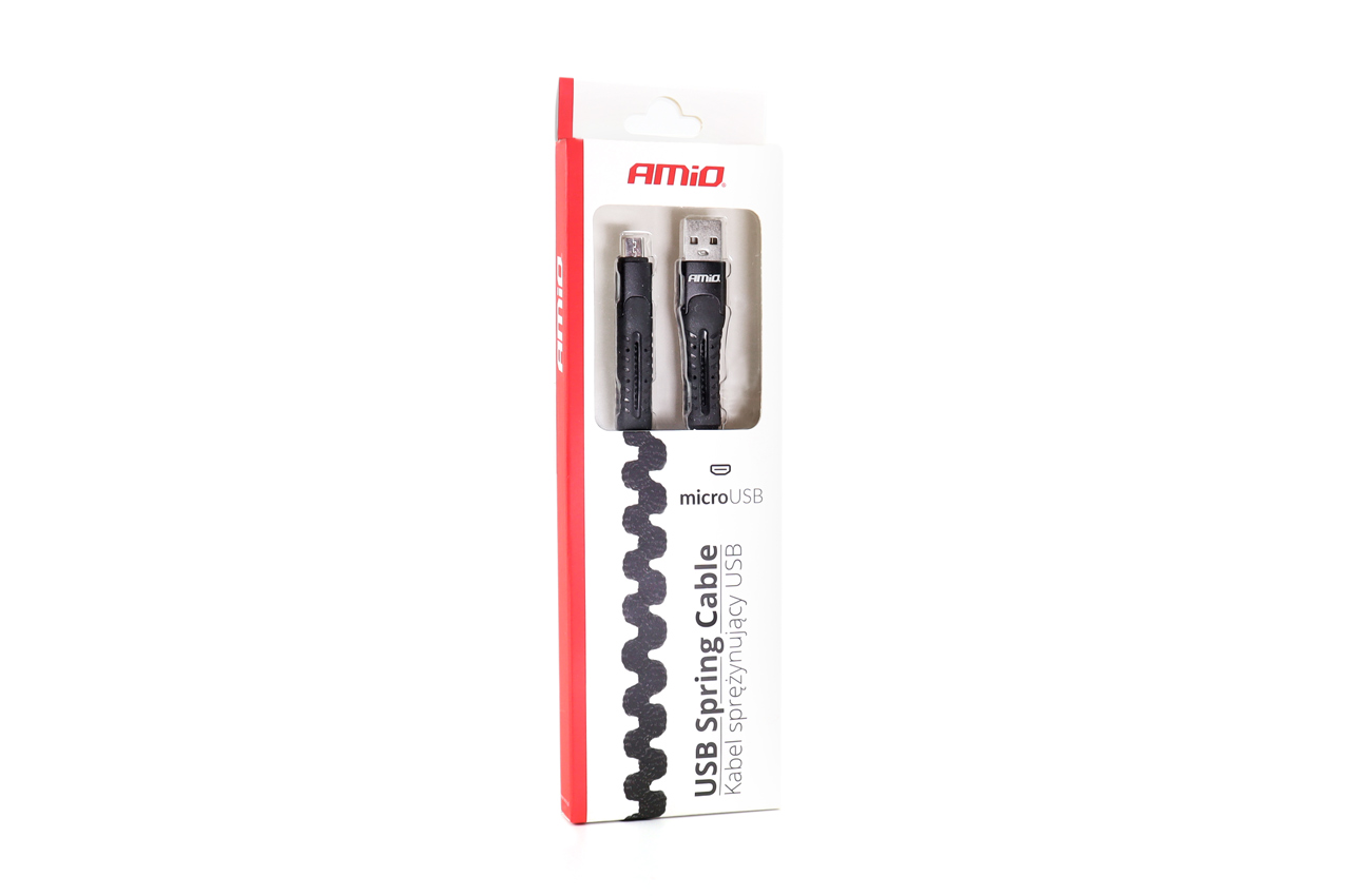 Kábel USB micro  USB pružinový 1,2m 