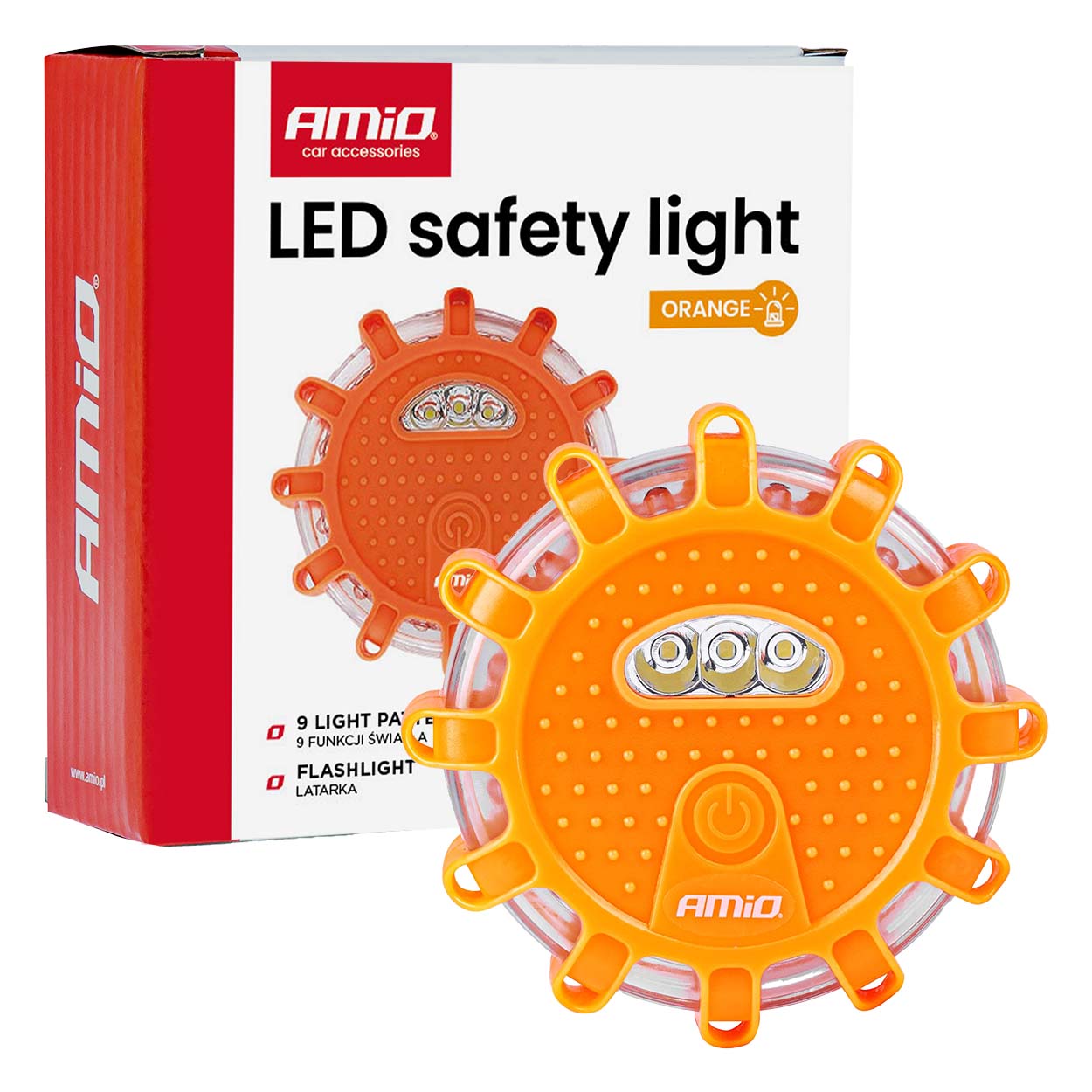 Lampa výstražná 9-funkcí, nabíjanie USB